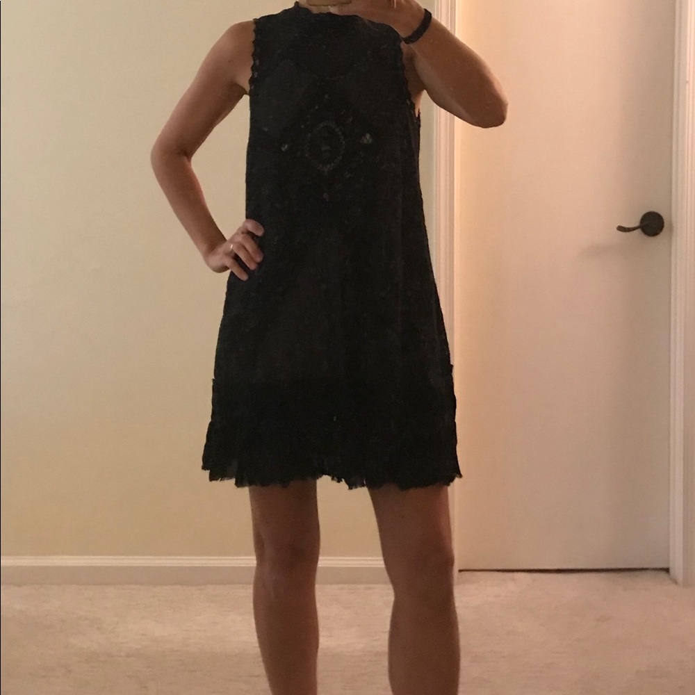 Free People Angel Lace Open Back Shift Dress - S - Picture 4 of 12